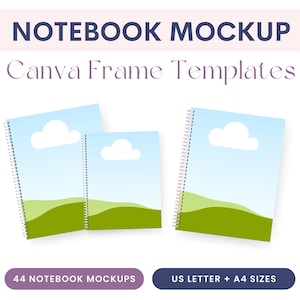 Spiral Notebook Template Canva ADHD Digital Planner Mockup Canva Template for Entrepreneur Printable Template Mockup Canva Printable Mockup