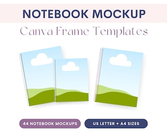Spiral Notebook Template Canva ADHD Digital Planner Mockup Canva Template for Entrepreneur Printable Template Mockup Canva Printable Mockup