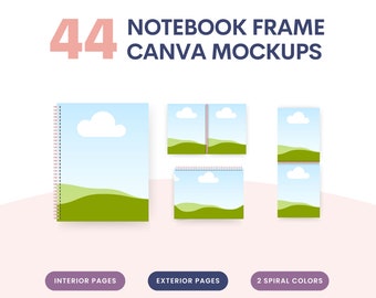 Spiral Notebook Mockup Frames for Canva Planner Template for Etsy Seller Canva Frame Sales Page Mockup Canva Template for Online Course