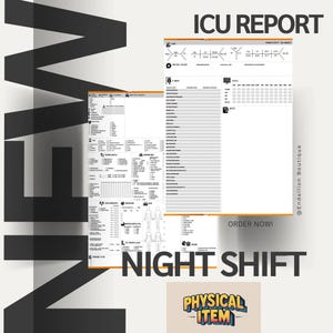 ICU Nurse Shift Report – Physical Item for Night Shift Documentation & Vital Patient Notes