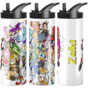 Kids Sonic the Hedgehog Water Bottle, kids back to school, personalized water bottle