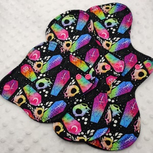 Ready to ship Kitty Coffin cloth menstrual pad, panty liner washable cloth pad available in 6/8/10/12/14/16 inch average and heavy
