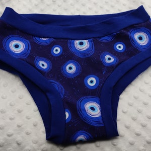 Evil Eye Custom made to order underwear, comfort undies, elastic free, full coverage, period panty option image 4