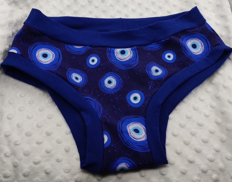 Evil Eye Custom made to order underwear, comfort undies, elastic free, full coverage, period panty option image 4