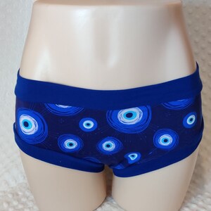 Evil Eye Custom made to order underwear, comfort undies, elastic free, full coverage, period panty option image 1