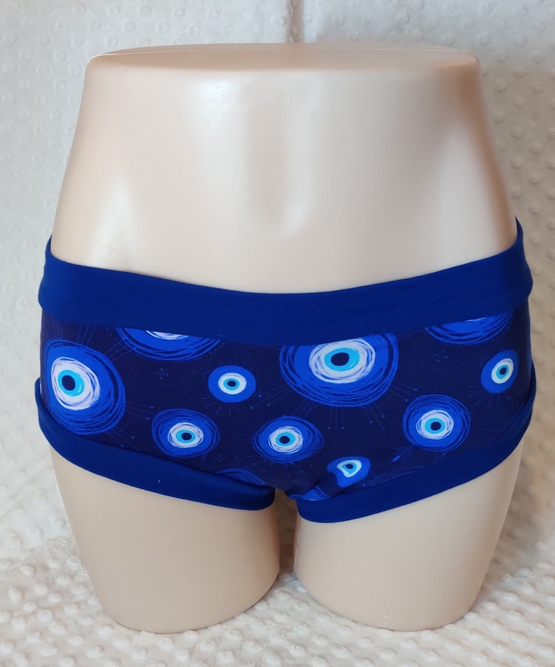 Evil Eye Custom made to order underwear, comfort undies, elastic free, full coverage, period panty option image 1