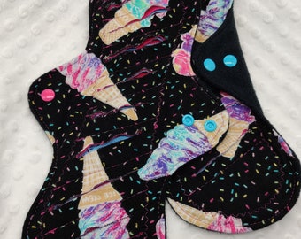 Ready to Ship Extra sprinkles flannel gusher pad, moderate/ heavy flow faux chenille pad, reusable cloth menstrual pad