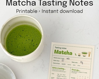 Printable Matcha Tasting Kit: Tea Flavor Chart & Notes (PDF Download)