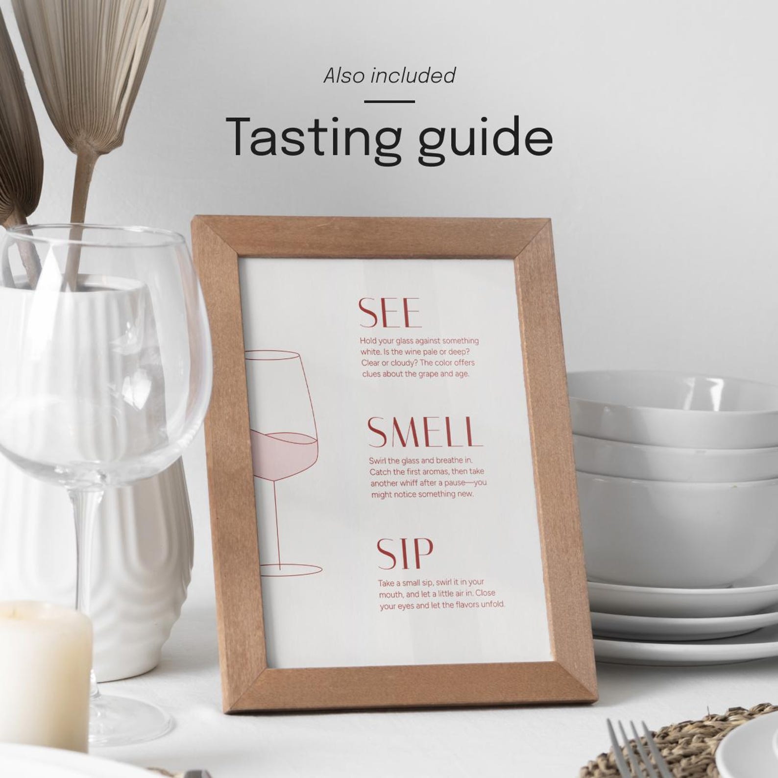 Wine Tasting Party Kit: Modern Minimalist Tasting Notes & Aroma Guide ...