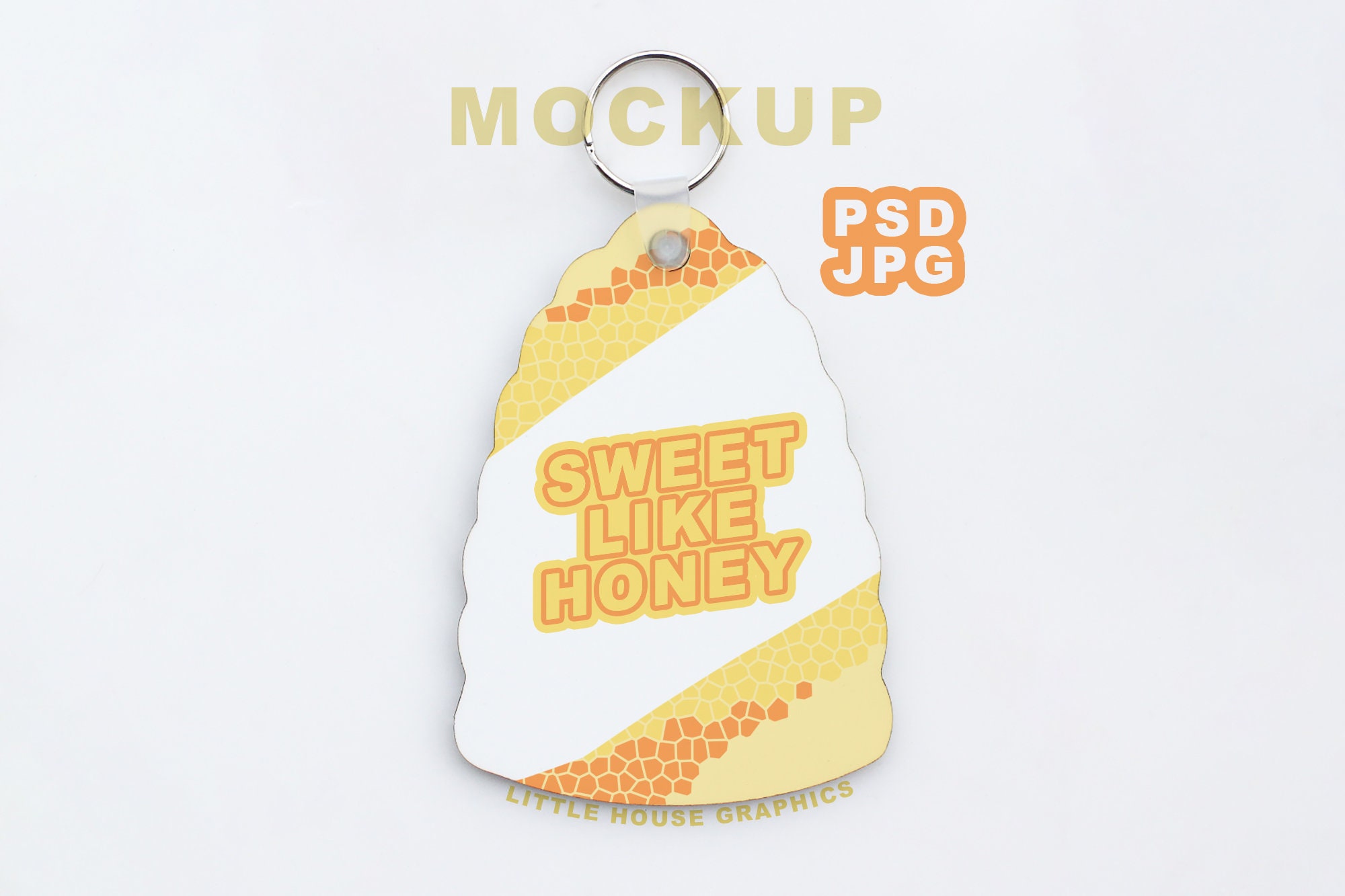 Bee Hive Keychain Mockup Product Photo for MDF Beehive Etsy