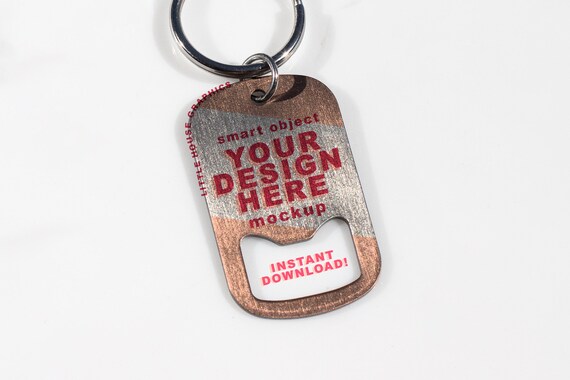 Download Bottle Opener Keychain Mockup Template For Metal Stainless Etsy