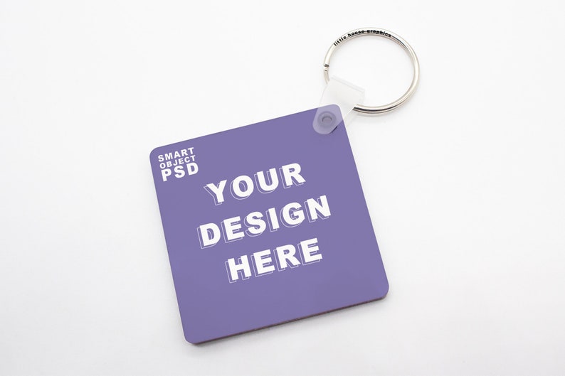 Download Square Keychain Mockup Template for MDF Square Key Chain | Etsy