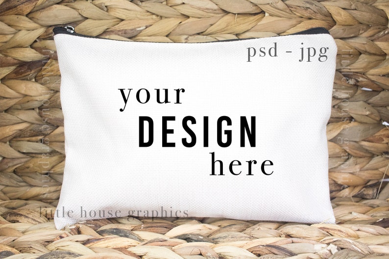 Download Simple Cosmetic Bag Mock-Up Photo for Sublimation Blank | Etsy