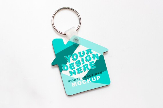 Download House Keychain Mockup Template For Mdf House Shaped Key Etsy