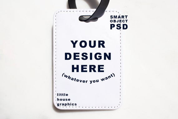 Download Luggage Tag Mockup Template For Pu Leather Luggage Tag Etsy