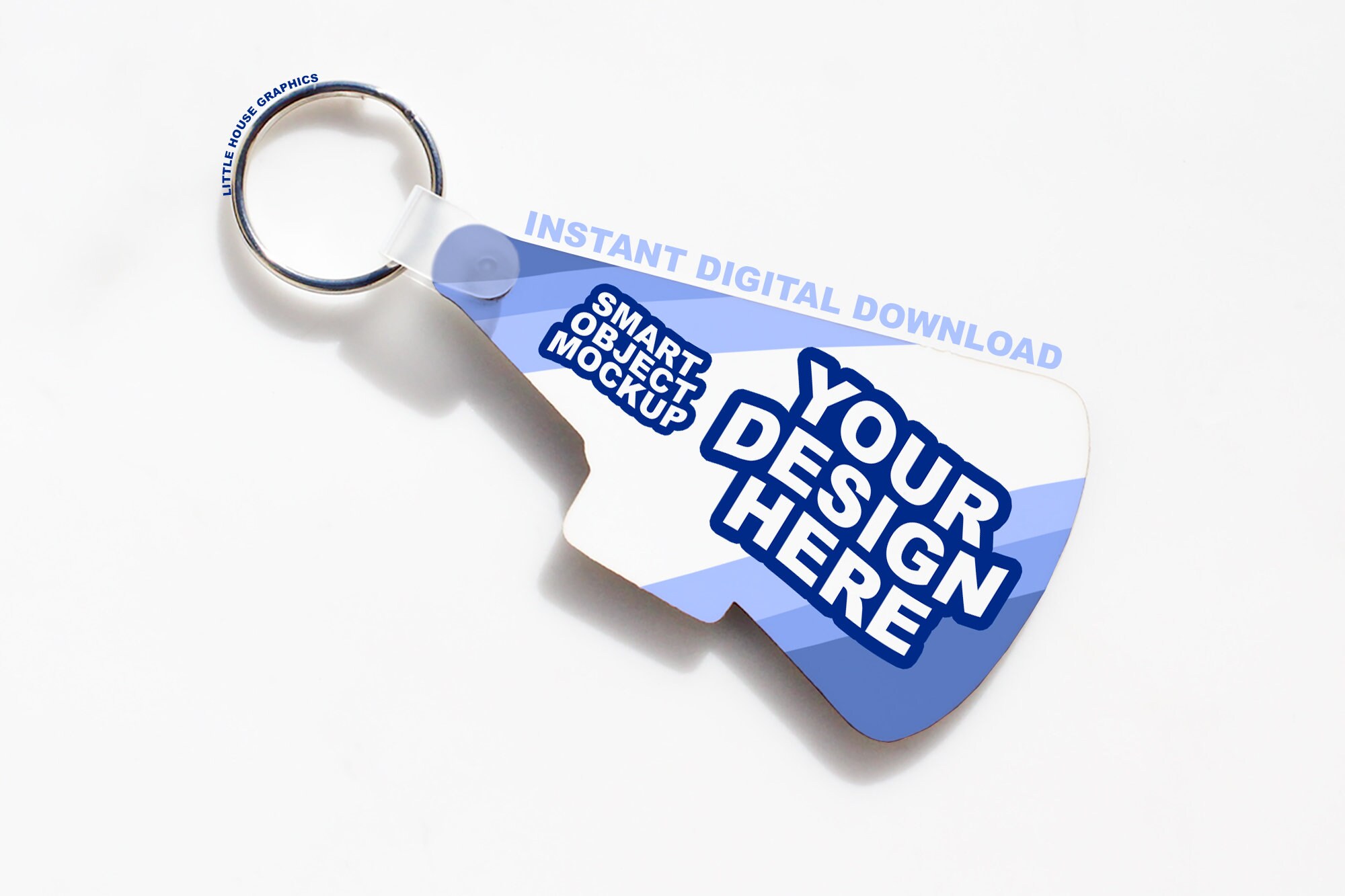 Megaphone Keychain Mockup Photo for MDF Cheerleading Etsy Canada