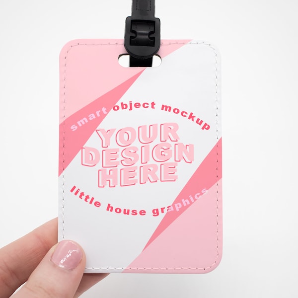 Luggage Tag Mock Up - Photo for Sublimation Blank - SMART OBJECT PSD Digital Download