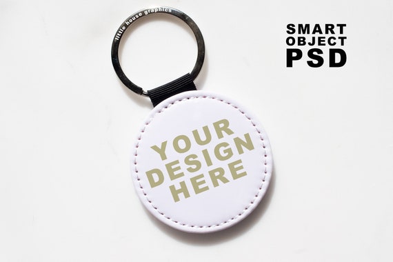 Download Round Key Chain Mockup Template For Pu Leather Keychain Etsy