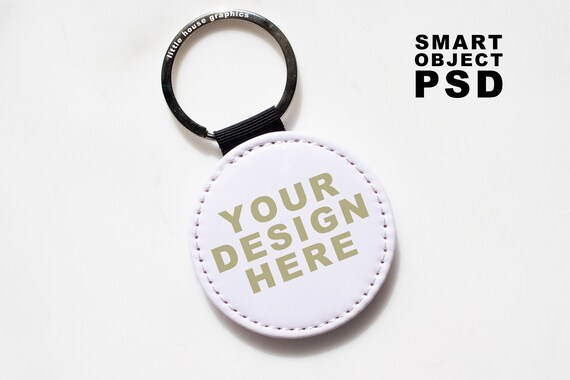 Download Round Key Chain Mockup Template For Pu Leather Keychain Etsy