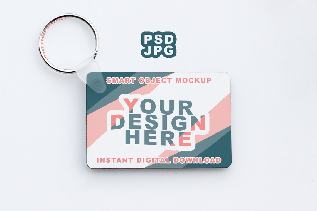 Rectangular Keychain Mockup Product Photo for MDF Rectangle-shaped Key ...