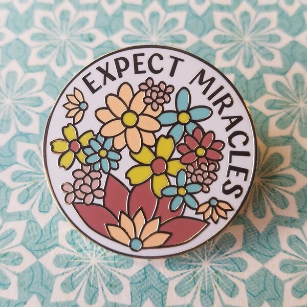 Gold Expect Miracles Enamel Pin, LDS Sister Missionary, Mission Care Package, Sister Missionary Birthday Gift, LDS Woman Gift, LDS Mom Gift