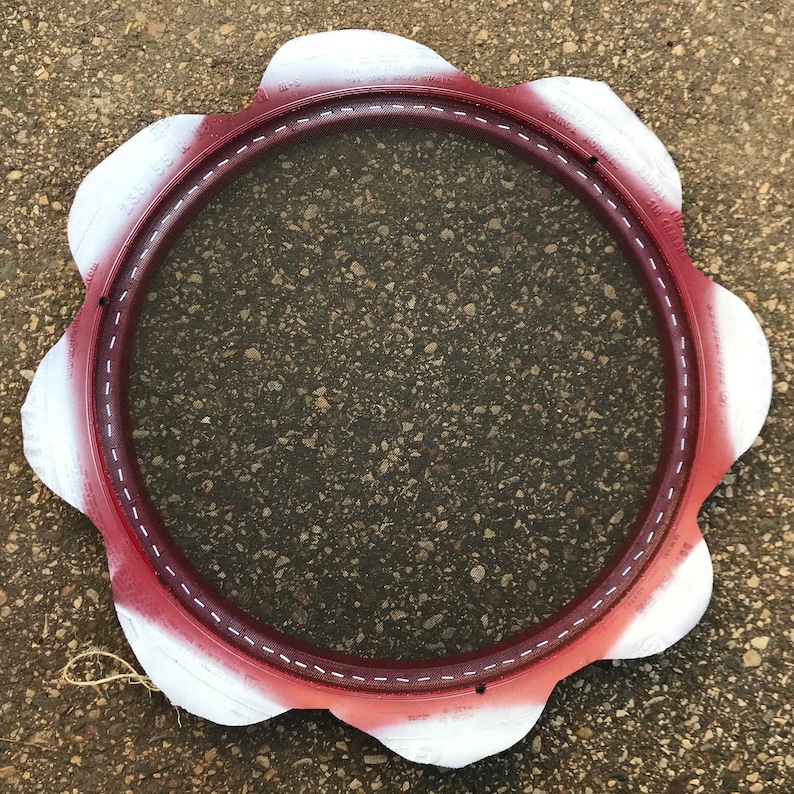 Recycled Tire Bird Feeder Red/White