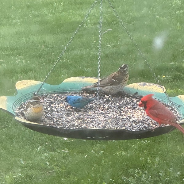 Mangeoire à oiseaux en pneu recyclé