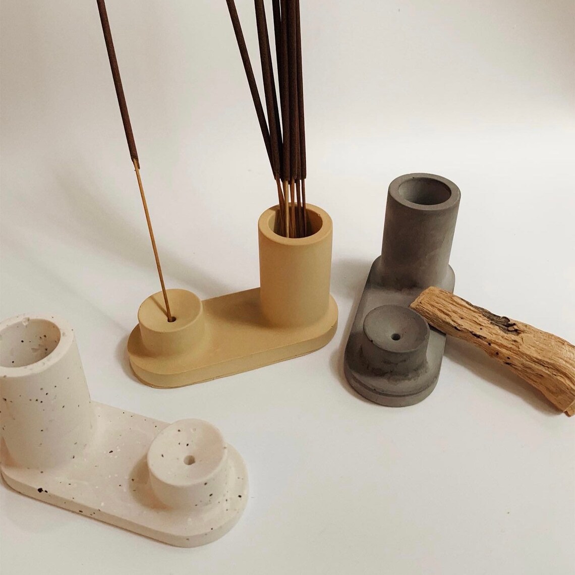 Incense Holders Concrete Cement Neutral Tones Home Etsy