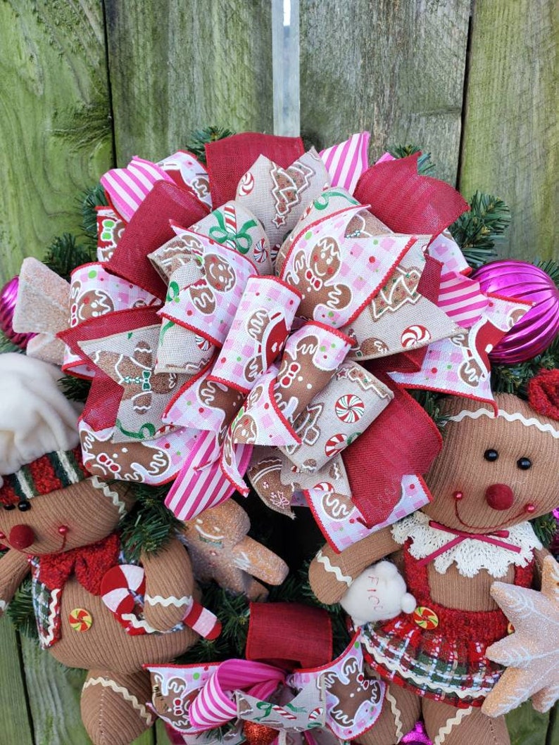 Gingerbread Wreath for Front Door, Cookie Decor, Christmas Wreath With ...