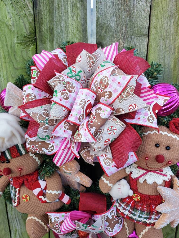 Gingerbread Wreath for Front Door, Cookie Decor, Christmas Wreath With ...