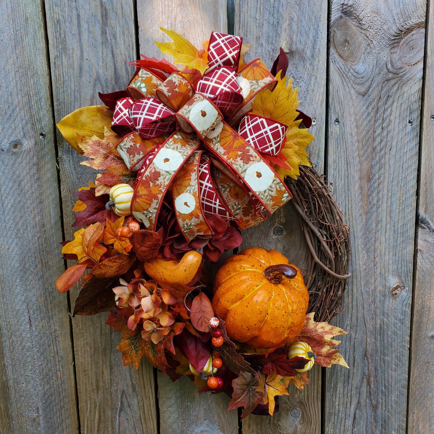 Rustic fall wreath, rustic door decor, pumpkin wreath, farmhouse decor