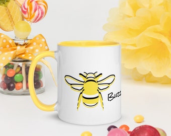 Bee mug, bumble bee mug, gardener gift, bee collector, beekeeper gift, April birthday, gift for mom, Christmas gift, gift for teacher