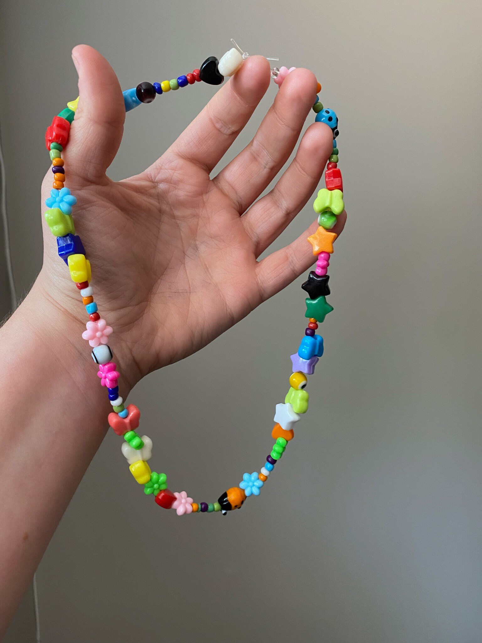 Collar de cuentas de colores Etsy