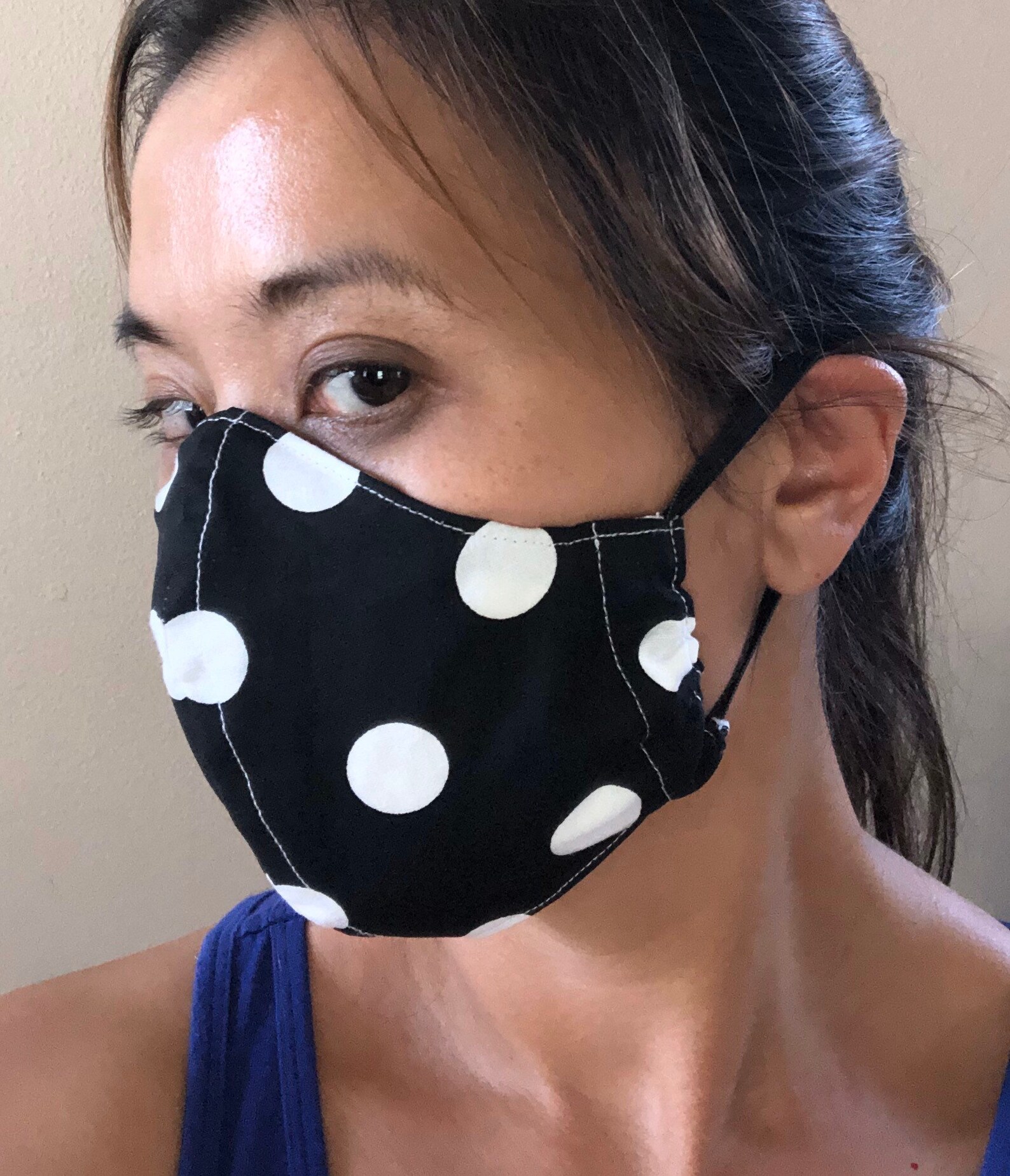 Face Masks Polka Dot with Filter Pocket and Nose Wire Etsy