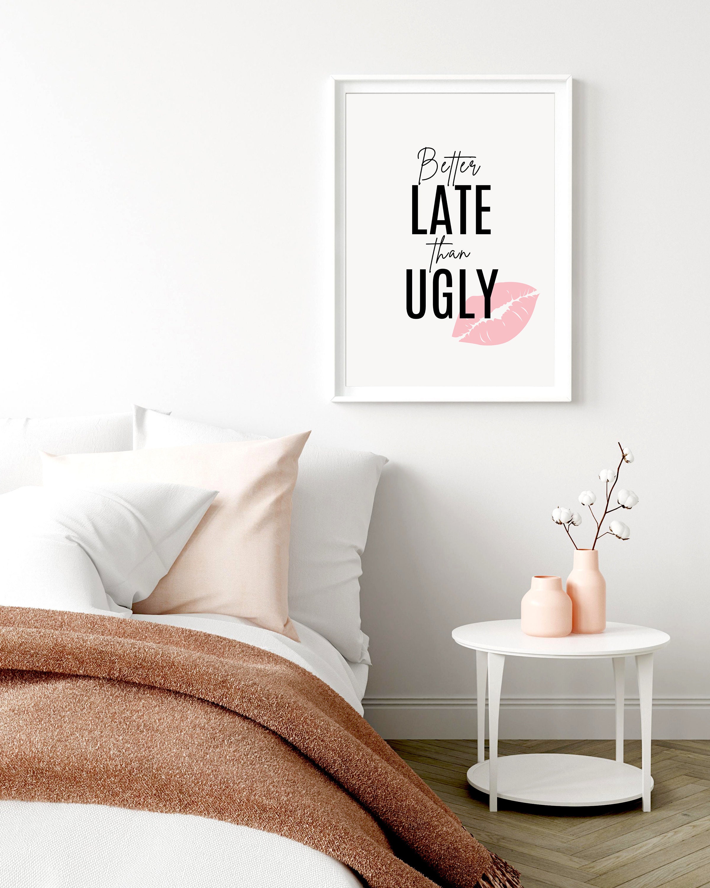 Better Late Than Ugly Fashionista Bedroom Wall Art - Etsy