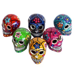 Middelgrote Oaxaca-schedel, Mexicaanse Calavera, 100% handgemaakt, 8 x 7 x 8,5 cm,