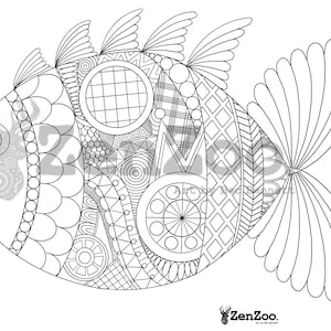 Fish adult and kids Coloring Printable Sheet