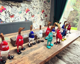 Football Painted Wooden Ducks