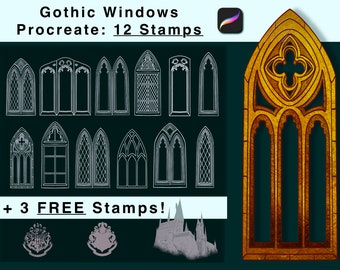 Procreate Castle Window Stamps: Wizard