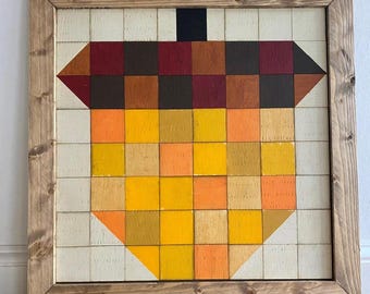 Handmade Wooden Barn Quilt, Acorn (19"x19")