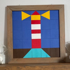 Barn Quilt, Wood Barn Quilt, Wooden Barn Quilt, Mini Barn Quilt, Small Barn Quilt, Lighthouse