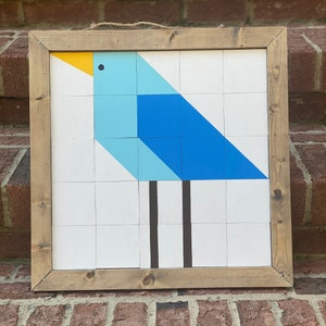 Barn Quilt, Wood Barn Quilt, Wooden Barn Quilt, Mini Barn Quilt, Small Barn Quilt, Bird, Coastal Bird