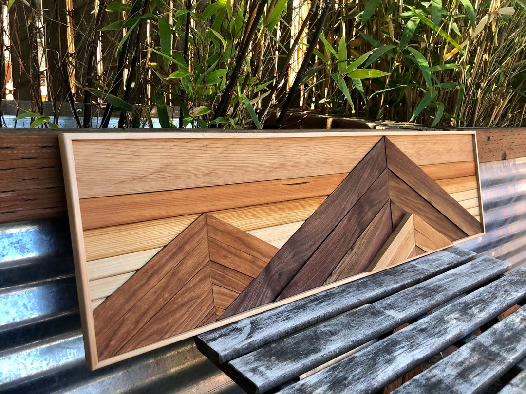 Reclaimed Wood Mountain Wall Art Mountain Wall Hanging, Mountain