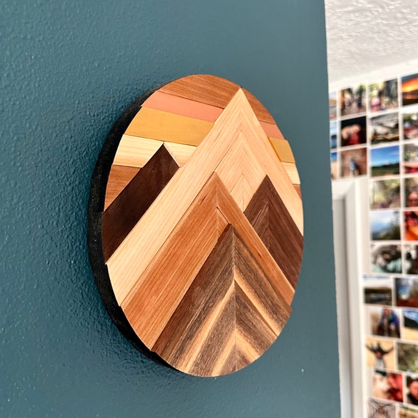 Wood Mountain Wall Art Etsy