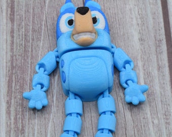 Blue Heeler Dog inspired Flexi Figure ~ Articulated Fidget Toy ~ Anime Cartoon ~ 3D Printed