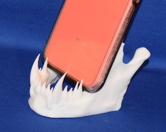 3D Printed Phone Stand: Human Jaw Fangs Desk Holder