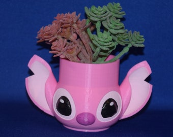 Pink Angel Stitch Planter: 3D Printed Succulent Pot