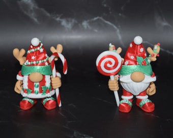 Christmas Gnomes ~ Flexi ~ Flexible Articulating ~ 3D Printed ~ Articulated Fidget Toy ~ Decoration ~ Ornament
