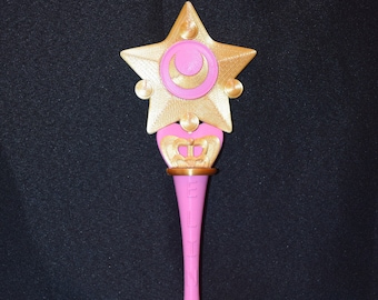 Pink Inner Outer Scout Transformation Wand Star Stick Cosplay Prop Halloween Scepter Display