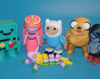 Adventure Time inspired Flexi Figure ~ Custom Articulated Fidget Toy ~ Decoration ~ 3D Printed